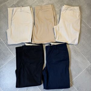 Talbots Perfect Crop Pants Sz 10 Neutral Stretch Lot 5 Khaki Navy Black Career